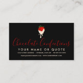 Erdbeere aus weißer Schokolade Visitenkarte (Rückseite)