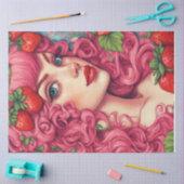 Erdbeere Babe Rosa Haar Decoupage Möbel Seidenpapier (Basteln)
