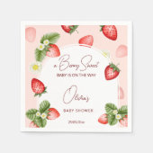 Erdbeere Babydusche Beere süße Vorlage Serviette (Vorderseite)