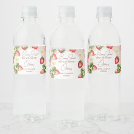 Erdbeere Babydusche Beere süße Vorlage Wasserflaschenetikett