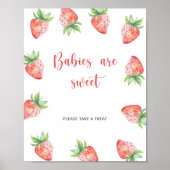 Erdbeere - Babys sind süß Poster (Vorne)