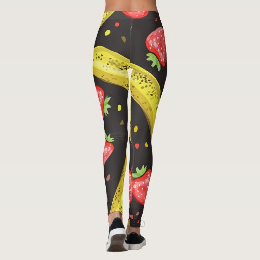 Erdbeere Banana Frucht Gemustert | LEGGINGS (Rückseite)