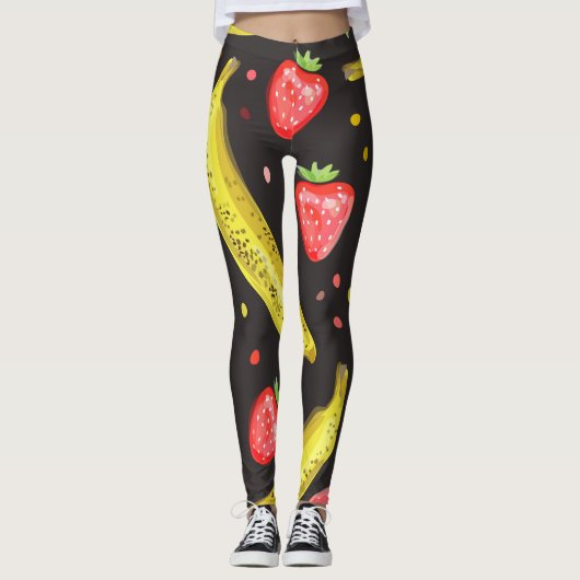 Erdbeere Banana Frucht Gemustert | LEGGINGS (Vorderseite)
