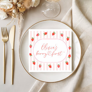Erdbeere Beere Erste Geburtstagsservietten Serviette