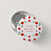 Erdbeere Beere süße Babyparty Button (Vorne & Hinten)
