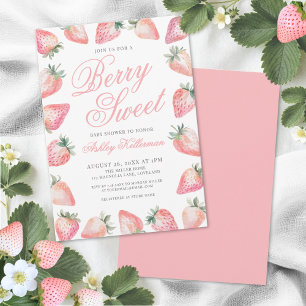 Erdbeere Beere Süße Babyparty Einladung