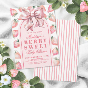 Erdbeere Beere Süße Babyparty Einladung