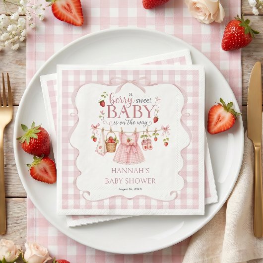 Erdbeere Beere Süße Babyparty Serviette