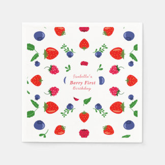 Erdbeere Beere süße Babyparty Serviette
