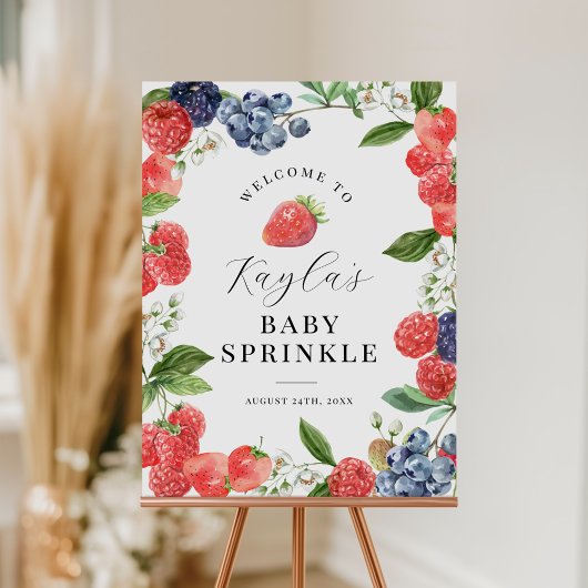 Erdbeere Beeren Baby Sprinkle Willkommensschild Poster