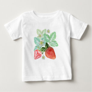 Erdbeere, Beeren, rot, frisch, reif, süß, Nahrungs Baby T-shirt
