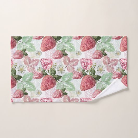 Erdbeere, Beeren, rot, frisch, reif, süß, Nahrungs Badhandtuch Set (Handtuch)