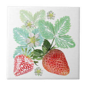 Erdbeere, Beeren, rot, frisch, reif, süß, Nahrungs Fliese