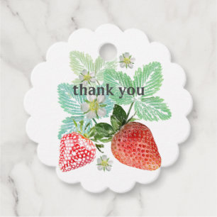Erdbeere, Beeren, rot, frisch, reif, süß, Nahrungs Geschenkanhänger