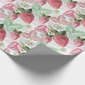 Erdbeere, Beeren, rot, frisch, reif, süß, Nahrungs Geschenkpapier (Ecke)