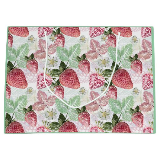 Erdbeere, Beeren, rot, frisch, reif, süß, Nahrungs Große Geschenktüte (Vorderseite)