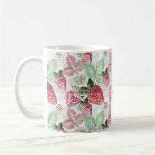 Erdbeere, Beeren, rot, frisch, reif, süß, Nahrungs Kaffeetasse