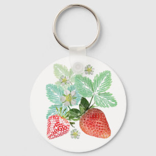 Erdbeere, Beeren, rot, frisch, reif, süß, Nahrungs Schlüsselanhänger