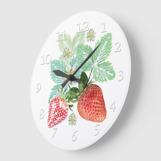 Erdbeere, Beerenrot. Große Wanduhr (Winkel)