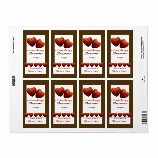 Erdbeere behält Canning Jar Label 1 (Vorne)
