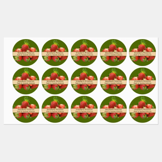 Erdbeere behält modernes Lebensmittel-Label Etiketten (Blatt)