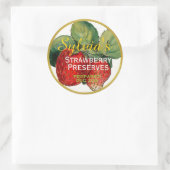 Erdbeere behält sich das Canning Label vor Runder Aufkleber (Tasche)