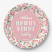 Erdbeere Berry Erste 1. Geburtstagsfeier Pappteller (Vorderseite)