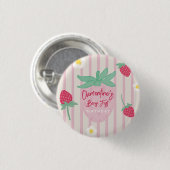 Erdbeere Berry Erster Geburtstag Button (Vorne & Hinten)