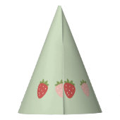 Erdbeere Berry Erster Geburtstag Partyhütchen (Rückseite)
