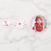 Erdbeere Berry Erster Tisch Konfetti (Vorderseiten)