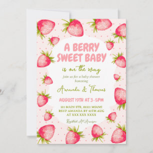 Erdbeere Berry Süße Babyparty Einladung