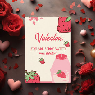 Erdbeere Berry Süßer Valentinstag Mitteilungskarte