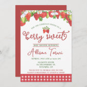 Erdbeere, Berry Sweet Baby Shower Einladung (Vorne/Hinten)