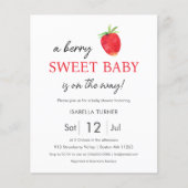 Erdbeere | Berry Sweet Baby Shower Einladung (Vorderseite)