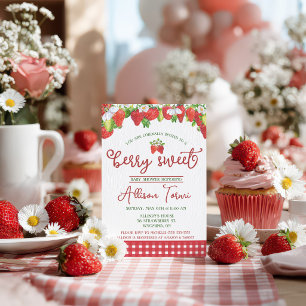 Erdbeere, Berry Sweet Baby Shower Einladung