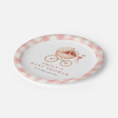 Erdbeere Berry Sweet Baby Shower Pappteller (Schrägansicht)