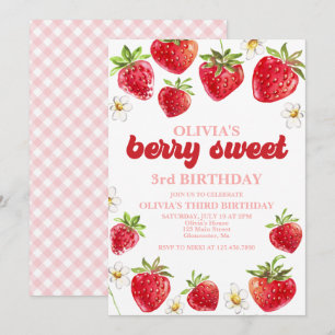 Erdbeere Berry Sweet Geburtstag Einladung