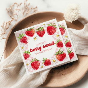 Erdbeere Berry Sweet Geburtstag Serviette
