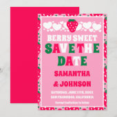 Erdbeere Berry Sweet Hochzeit Save The Date (Vorne/Hinten)