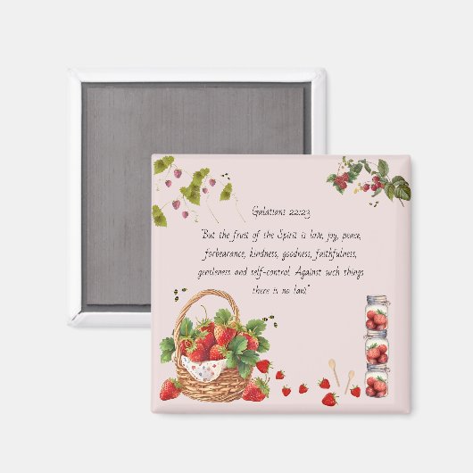 Erdbeere Bibel Verse Fruchtmagnet Magnet (Vorderseite/Rückseite)
