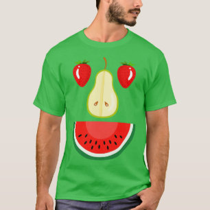 Erdbeere Birne Wassermelone Gesicht Obst T-Shirt