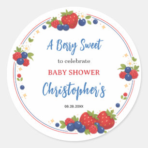 Erdbeere Blaubeere Berry Sweet Baby Shower Runder Aufkleber
