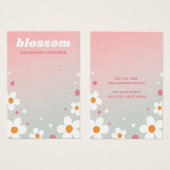 Erdbeere blühen Retro-Schriftart rosa Ohrkarte (Vorne & Hinten)