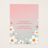 Erdbeere blühen Retro-Schriftart rosa Ohrkarte (Rückseite)