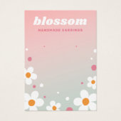 Erdbeere blühen Retro-Schriftart rosa Ohrkarte (Vorderseite)