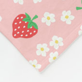 Erdbeere blüht rosa Muster Fleecedecke (Ecke)