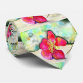 Erdbeere Blume Aquarellmalerei Krawatte (Gerollt)