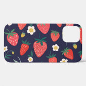 Erdbeere Blume & Früchte: Dekoratives Muster Case-Mate iPhone Hülle (Rückseite (Horizontal))