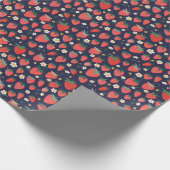 Erdbeere Blume & Früchte: Dekoratives Muster Geschenkpapier (Ecke)