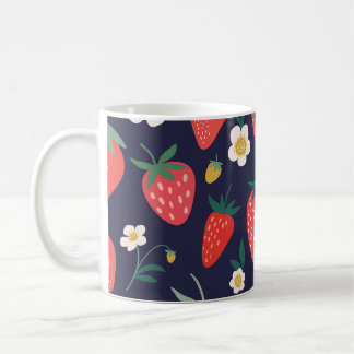 Erdbeere Blume & Früchte: Dekoratives Muster Kaffeetasse